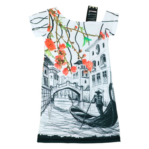 Детска рокля “Венеция”, асиметричен ръкав