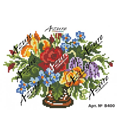 Щампиран гоблен Цветя във ваза, Flowers in a vase printed tapestry, B400