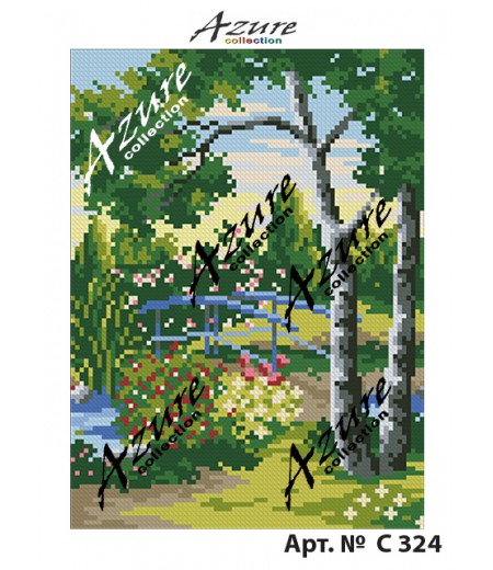 Щампиран гоблен Мост в гората, Bridge in the Forest printed tapestry, C324