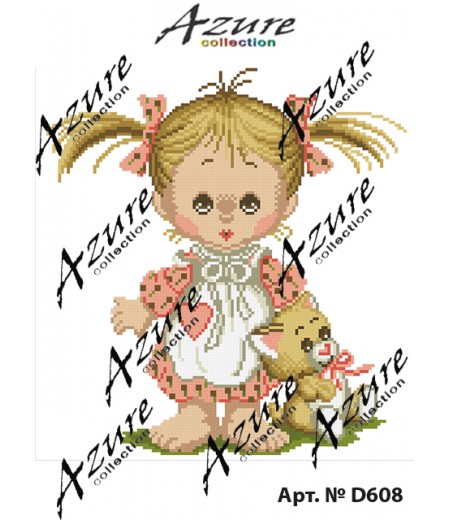 Щампиран гоблен Момиче с коте, Girl with a Kitty printed tapestry, D608