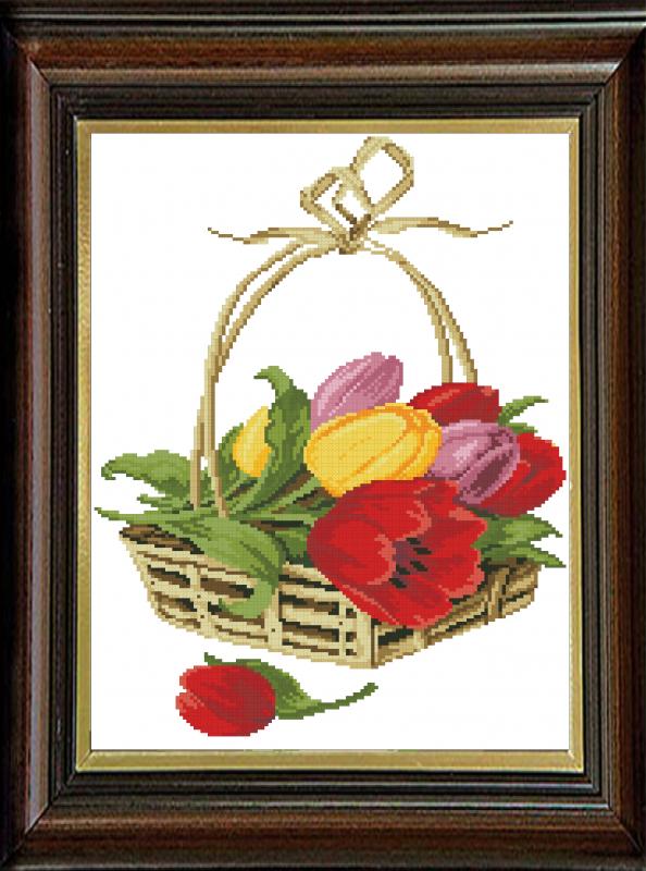 Гоблен Кошница с лалета - Tulips in a Basket Tapestry